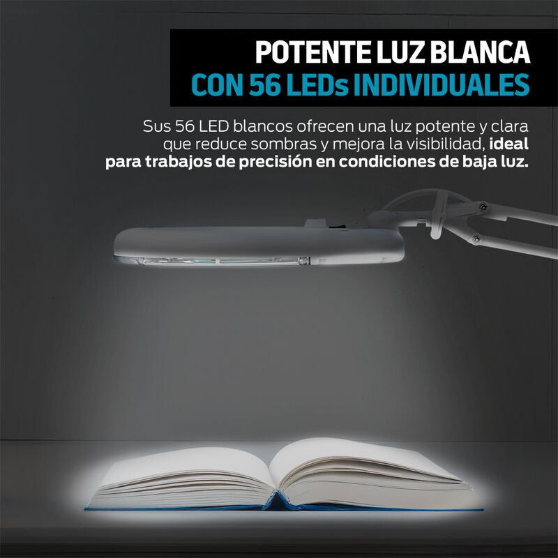 Lupa con Luz LED Aumento 5x Brazo Articulado pa... image number null