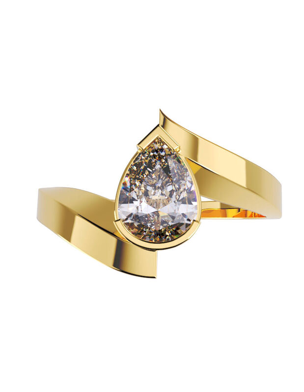 Anillo de Compromiso de 14K con Diamante de Lab... image number null