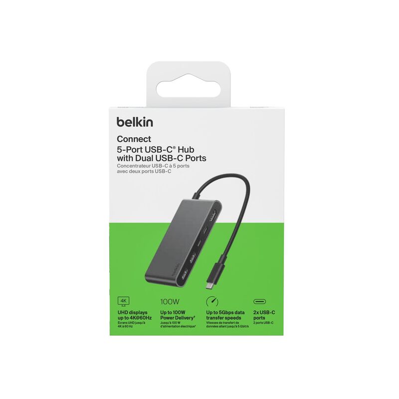 Hub De Conectividad Belkin 5 En 1 100w Gris image number null