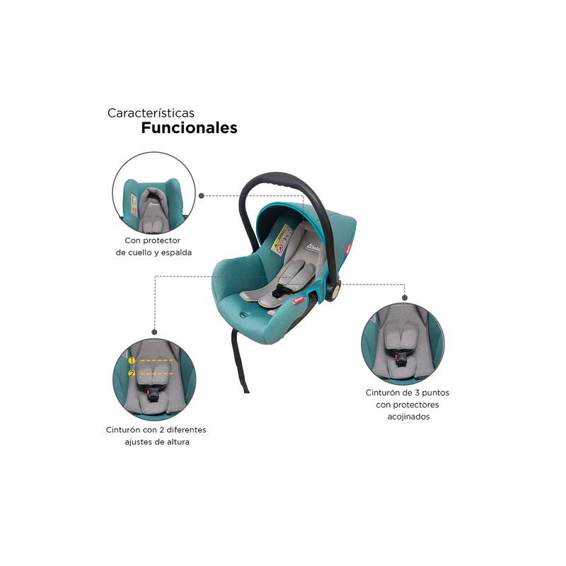 Autoasiento Portabeb&eacute; 0-12 Meses Con Cintur&oacute;n 3... image number null