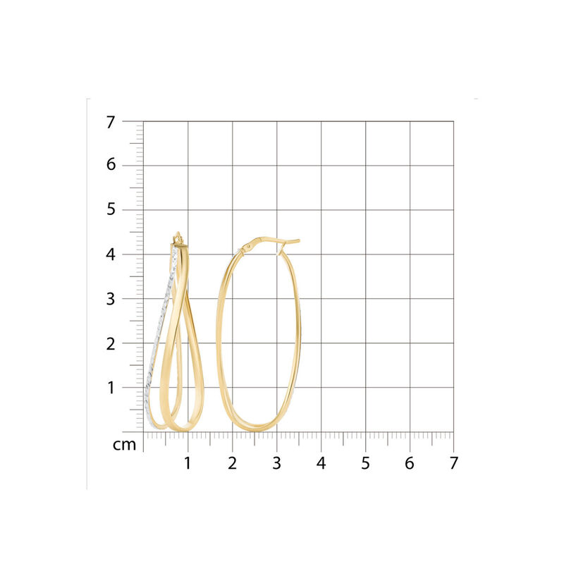 Arracadas Bicolor Oro 14k 40x18 Mm | Bizzarro image number null