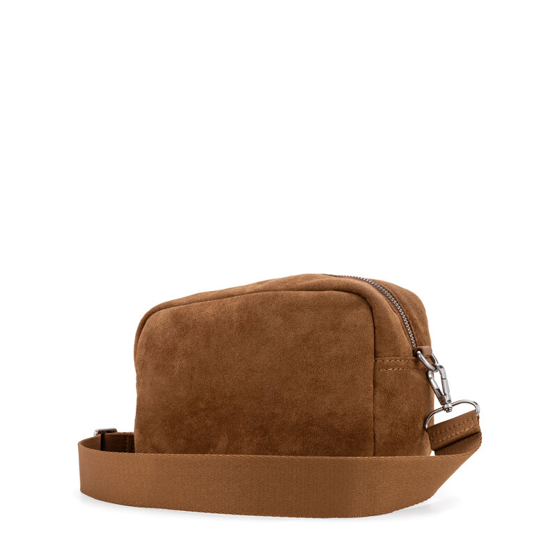 Bolsa Crossbody Cl&aacute;sica En Suede Color Camel image number null