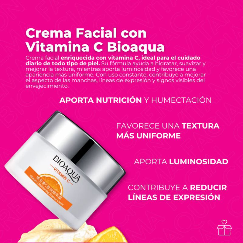 Tr&iacute;o Cremas Faciales Bioaqua Vitamina C Hidrata... image number null