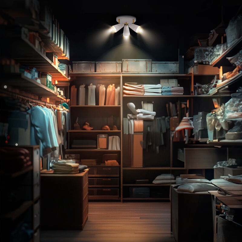 L&aacute;mpara Spot De Sobreponer Dirigible 3 Bases Gu... image number null