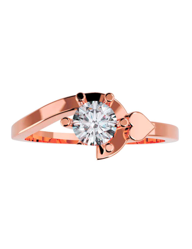 Anillo de Compromiso en Oro Rosa 10K con Circon... image number null