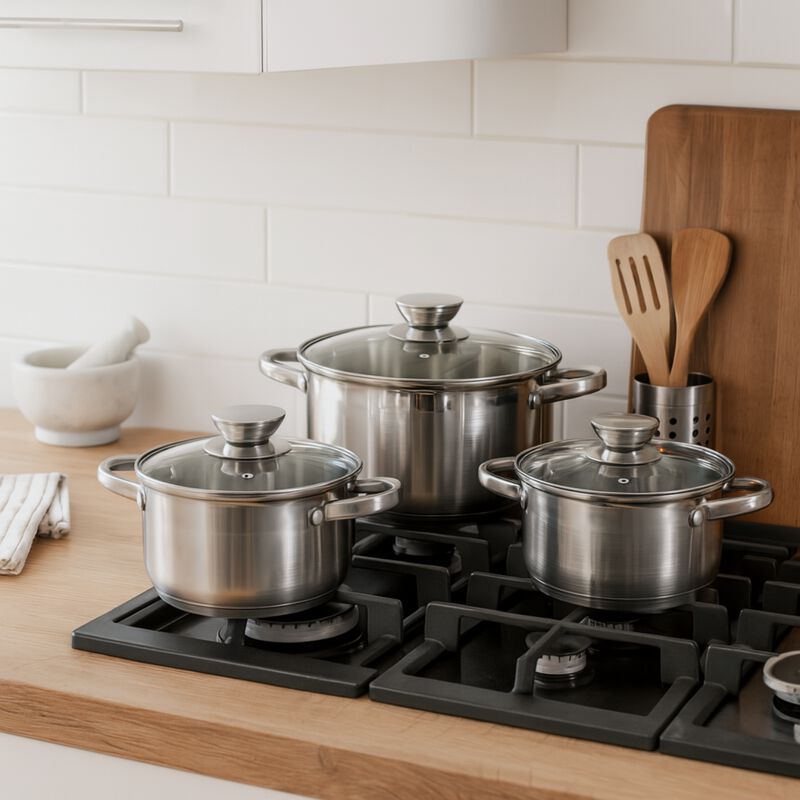 Juego De Bater&iacute;a De Cocina De Acero Inoxidable ... image number null