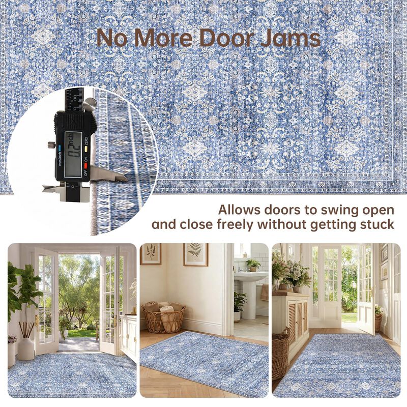 Alfombra Sasttie 2x3 Lavable Azul Ultra Suave image number null
