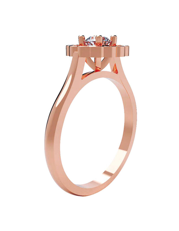 Anillo de Compromiso en Oro Rosa 14K con Circon... image number null