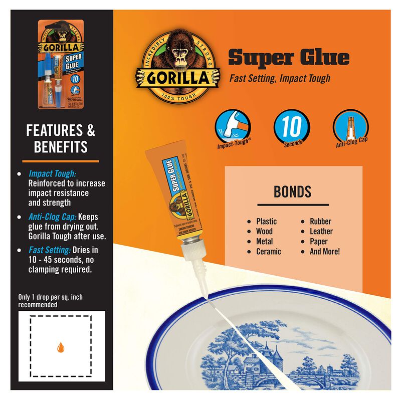 Pegamento Transparente Super Glue Gorilla, 3 G ... image number null