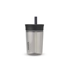 Vaso Owala Kids De Pl&aacute;stico Sin Bpa, 450 Ml, Con Pajita Negra Y Gris