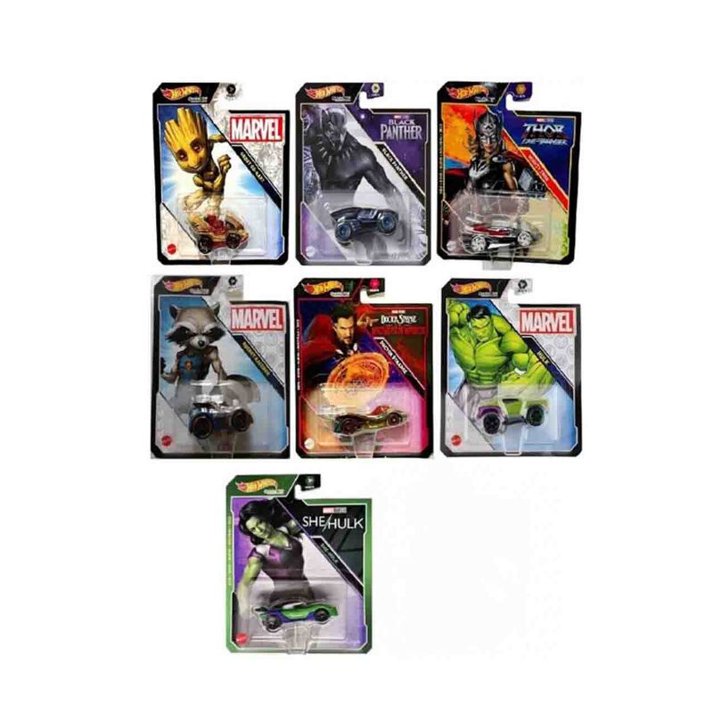 Toy Hot Wheels Marvel Character Cars, Paquete D... image number null