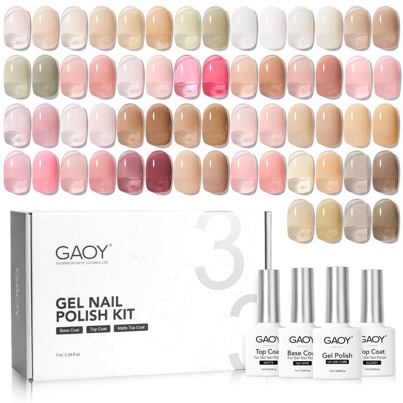 Kit De Esmaltes De U&ntilde;as Gaoy Jelly Gel Sheer Pi... image number null