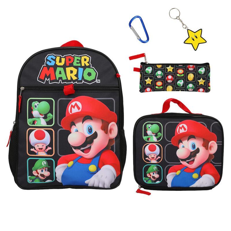 Set De Mochilas Bioworld Super Mario Bros Chara... image number null