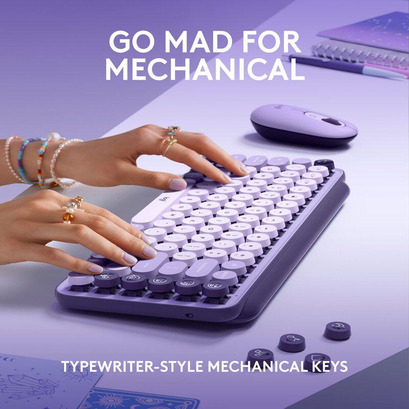 Teclado Inal&aacute;mbrico Logitech Pop Keys Mechanica... image number null