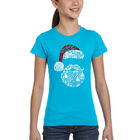 Camiseta Word Art Para Ni&ntilde;a - Santa Claus - Turquesa