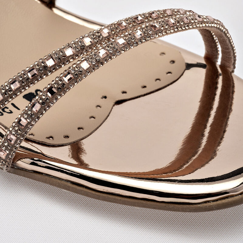 Didi...Ana sandalia piso para mujer dorado rosa... image number null