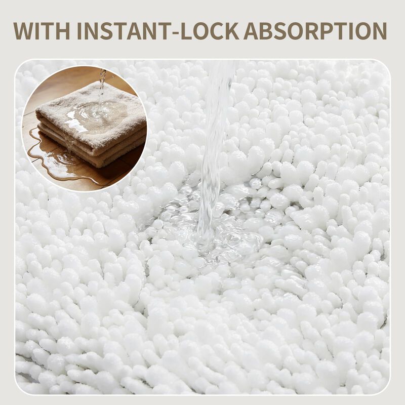Alfombra De Ba&ntilde;o Ruggnovea 91 &times; 61 cm Blanca De... image number null