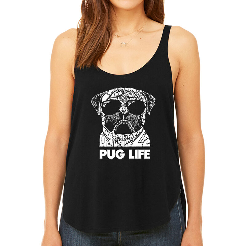 Tank Top Holgado Word Art Para Mujer - Vida Pug... image number null
