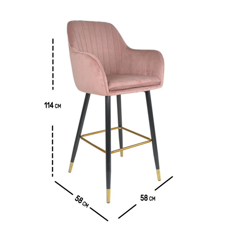 Sillas Altas Tapizadas Banco Terciopelo Velvet ... image number null