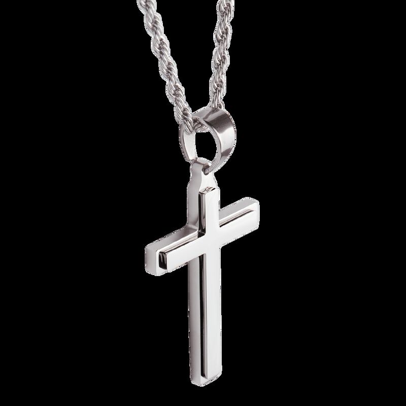 Collar Para Hombre Acero Inoxidable Cruz Regalo... image number null
