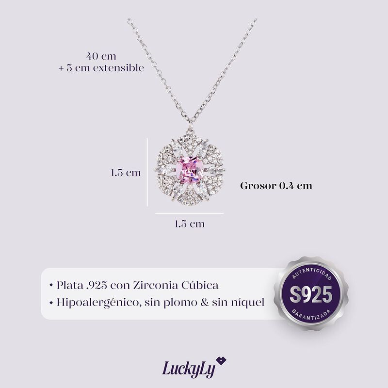 Collar Fiora Luckyly Plata .925 Con Zirconia C&uacute;... image number null