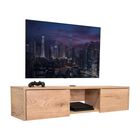 Mesa Para Tv Flotante Gleid  Macadamia Virtual Muebles