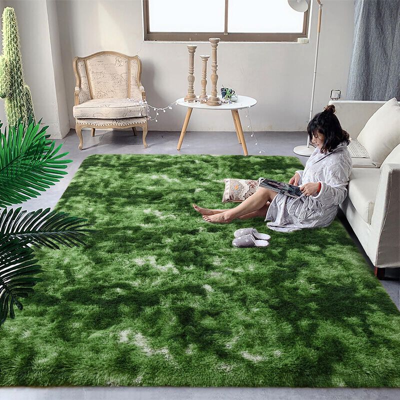 Alfombra Dweike 91 cm X 150 cm Verde De Pelo La... image number null
