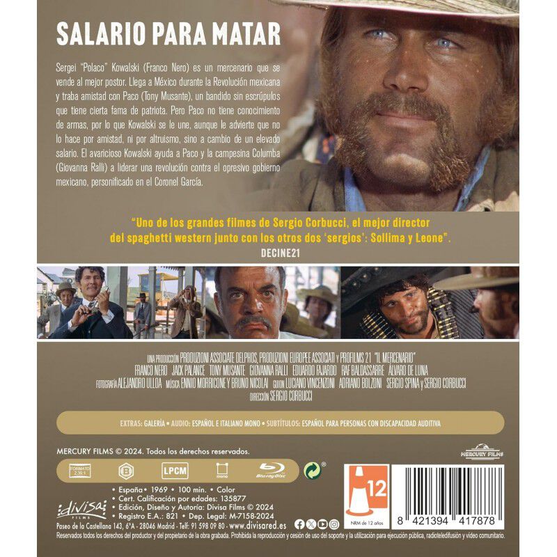 Salario para matar [Blu-ray] (1968) El Mercenar... image number null