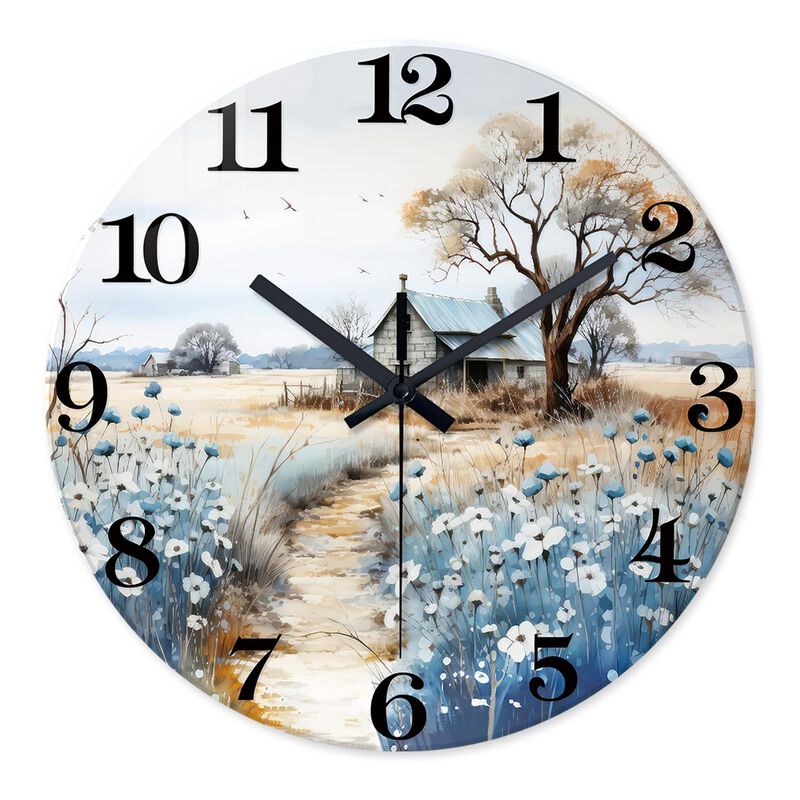 Reloj De Pared Xnm 51 cm Estilo R&uacute;stico Azul Pa... image number null