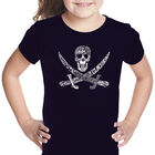 Camiseta Word Art Para Ni&ntilde;a - Capitanes Piratas y Barcos - Negro