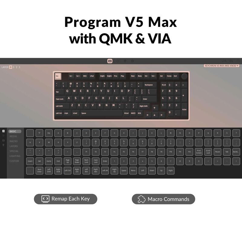 Teclado Mec&aacute;nico Inal&aacute;mbrico Keychron V5 Max In... image number null