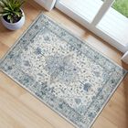 Alfombra De &Aacute;rea Releany 61 cm Azul/blanco/gris Lavable