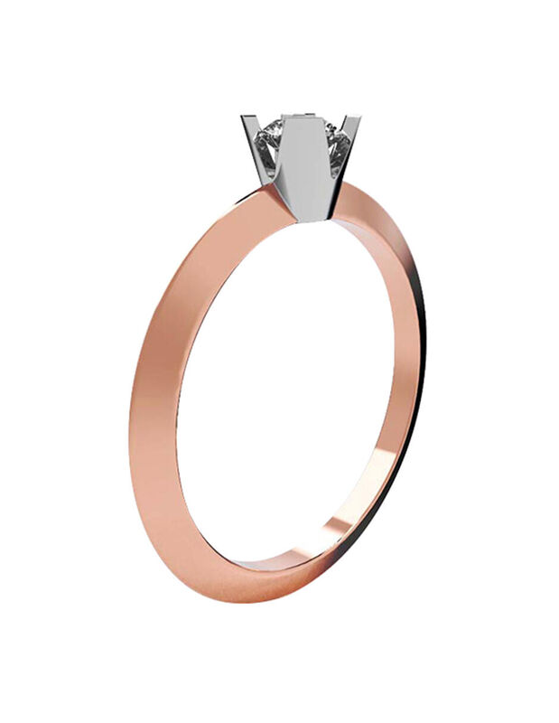 Anillo de Compromiso en Oro Rosa 14K con Circon... image number null