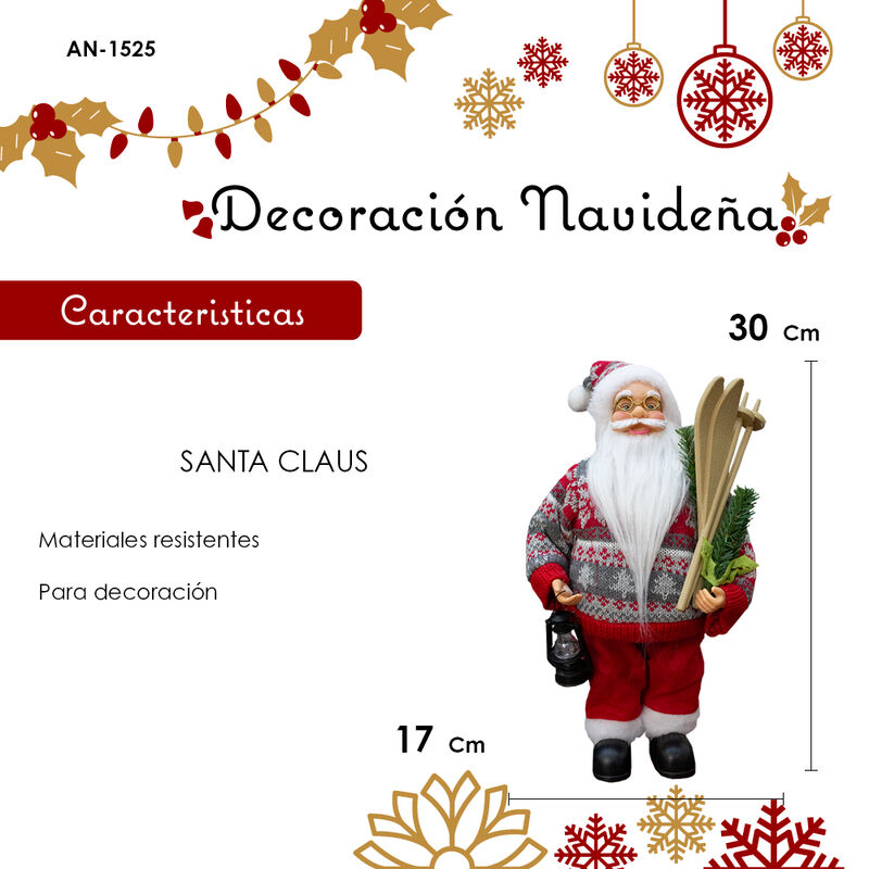 Adorno navide&ntilde;o Santa Claus rojo 30cm X 17cm image number null