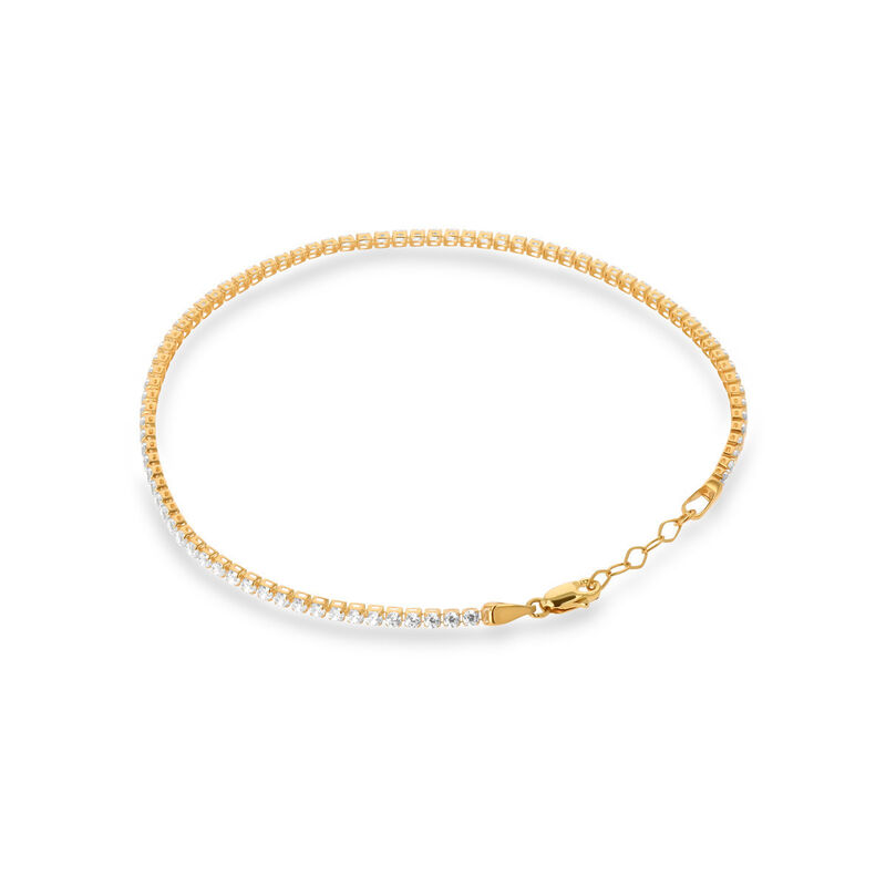 Pulsera Oro 14k Con Zirconias 20cm Sofisticada ... image number null
