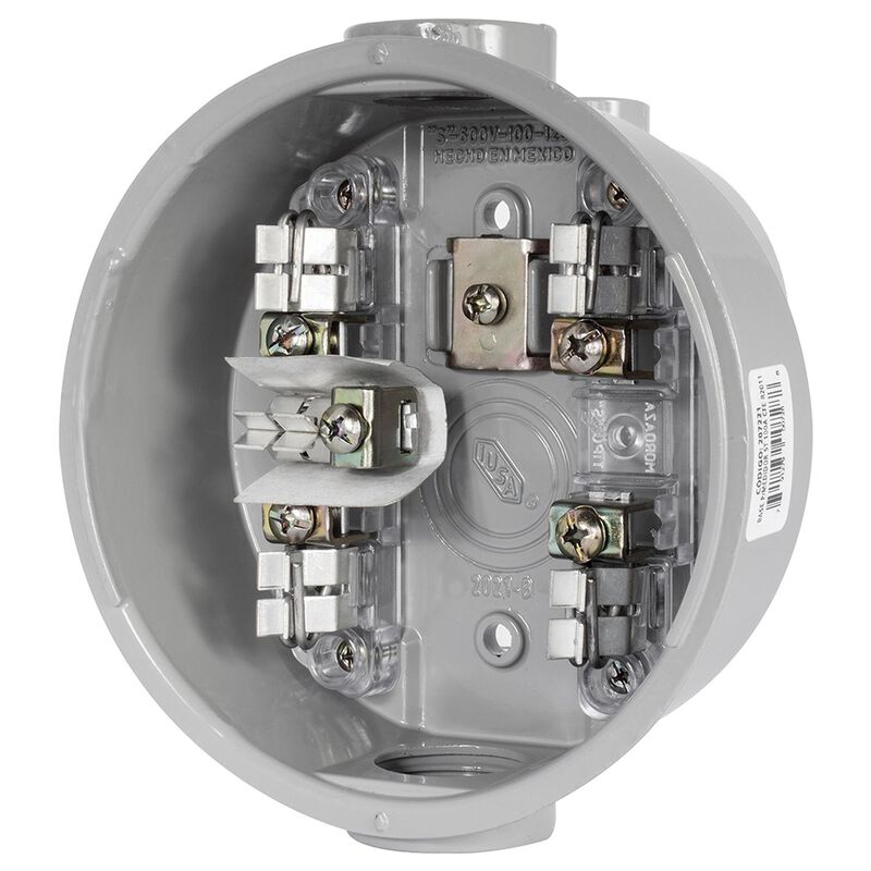 Base Medidor De Luz, 5 Terminales De Lat&oacute;n image number null