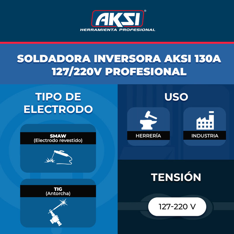 Soldadora Inversora Aksi 130a 127/220v Profesio... image number null