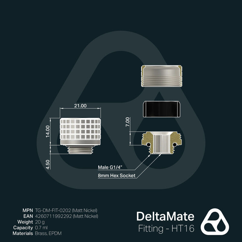Thermal Grizzly Deltamate Conector Ht16 Niquel ... image number null