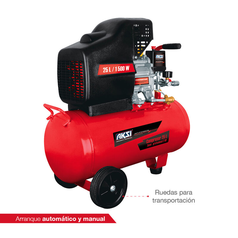 Compresor de Aire Aksi 25 lts 2 HP Semi Profesi... image number null