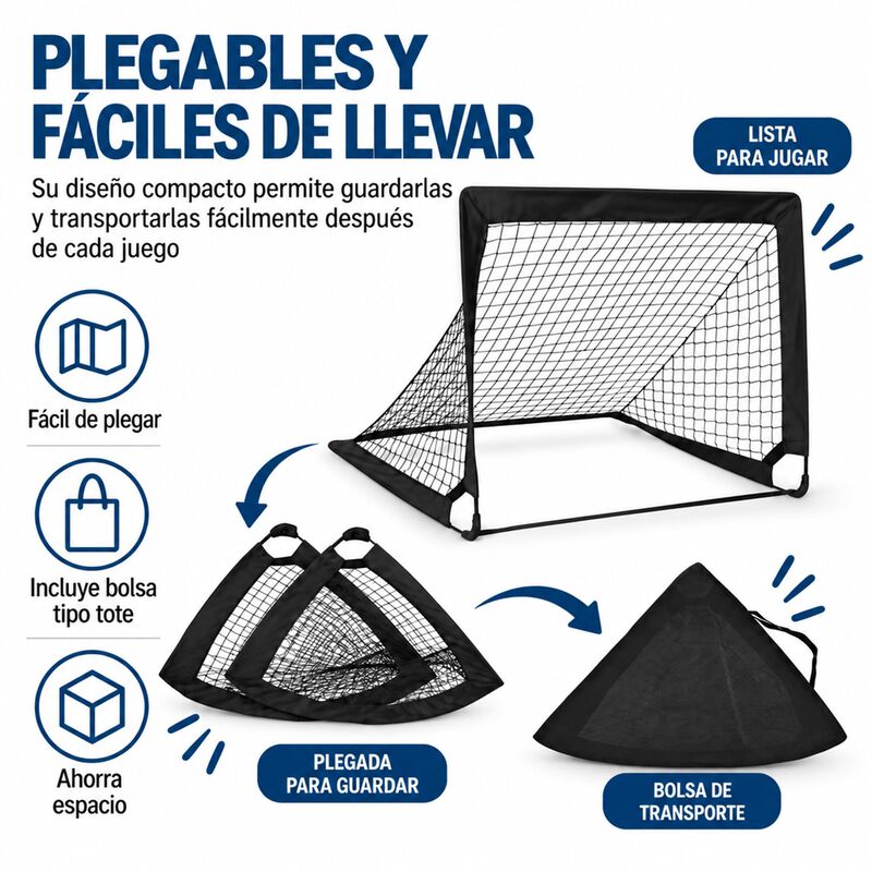Set De 2 Porter&iacute;as De F&uacute;tbol Infantil Con Bolsa... image number null