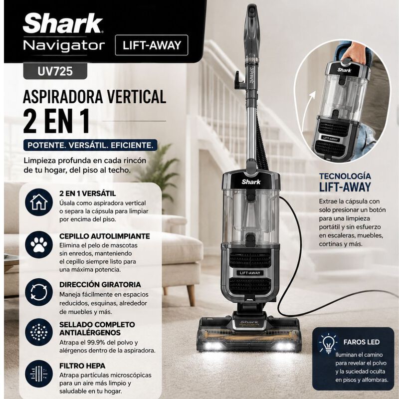 Aspiradora Shark Vertical Para Pelo Mascotas Uv... image number null