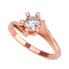 Anillo de Compromiso de 14K con Diamante de Laboratorio 0.70 CT F VS1 Talla 4 ORO ROSA 14K&ndash; / M3-70-14R-LG-4