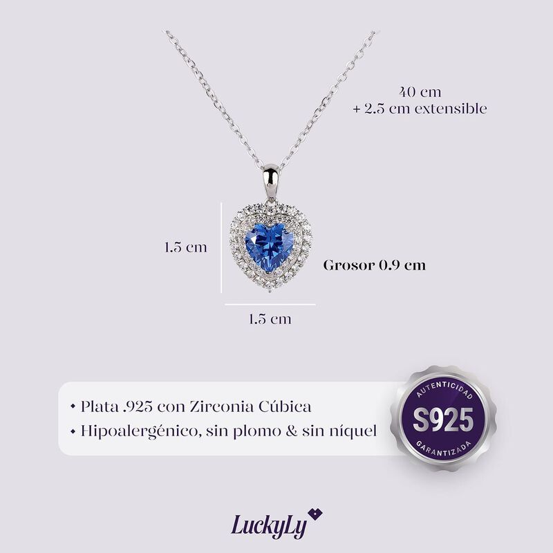 Collar Zaria LuckyLy Plata .925 con Zirconia C&uacute;... image number null