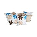 Set 6 Cojines Decorativos 4 Decorados 2 Lisos Hueso Flores