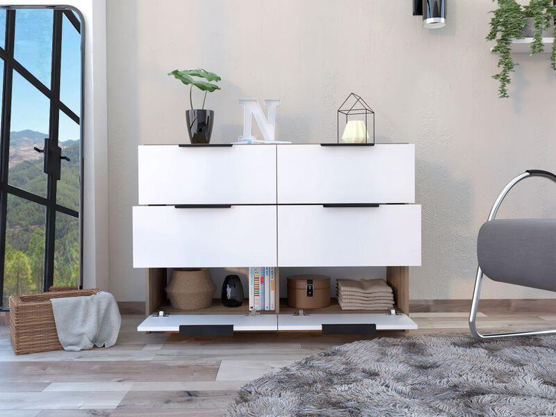 C&oacute;moda Organizador Wesley Miel y Blanco Virtual... image number null