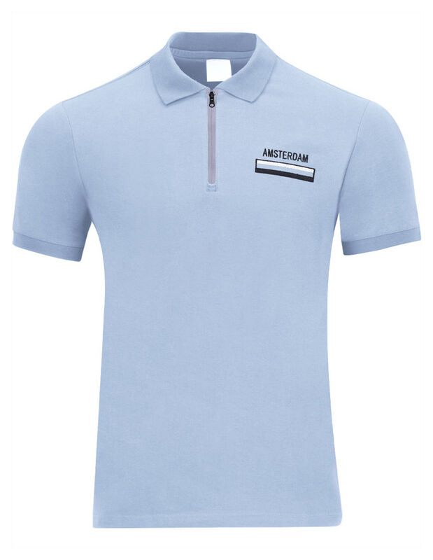 Playera Caballero Premium Cuello Con Cierre Azu... image number null