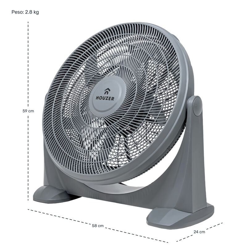 Ventilador De Piso 23 Gris 5 Aspas Potente Cas... image number null