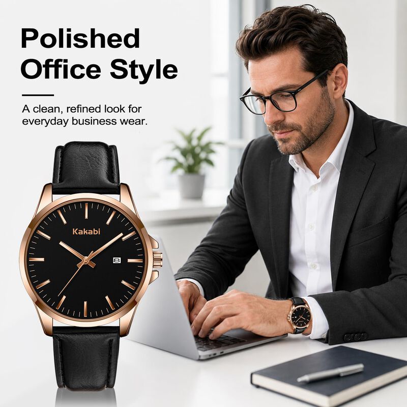 Reloj Kakabi De 43 mm Con Correa De Cuero Y Mov... image number null