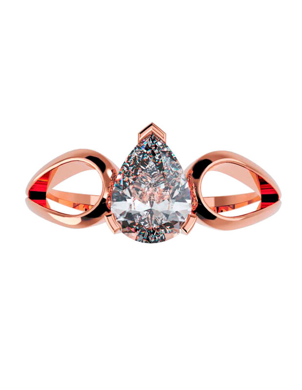 Anillo de Compromiso de 14K con Diamante de Lab... image number null