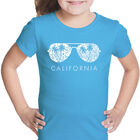 Camiseta Word Art Para Ni&ntilde;a - Lentes California - Turquesa